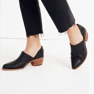 Madewell The Brady Lowcut Bootie Leather Black Ankle Boots Size 7.5